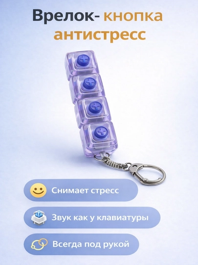 Антистресс брелок-клавиатура (4 тугмали мексиканский брелок) — MISMOBI-ANTISTRESSANTISTRESS-ПУРПУР