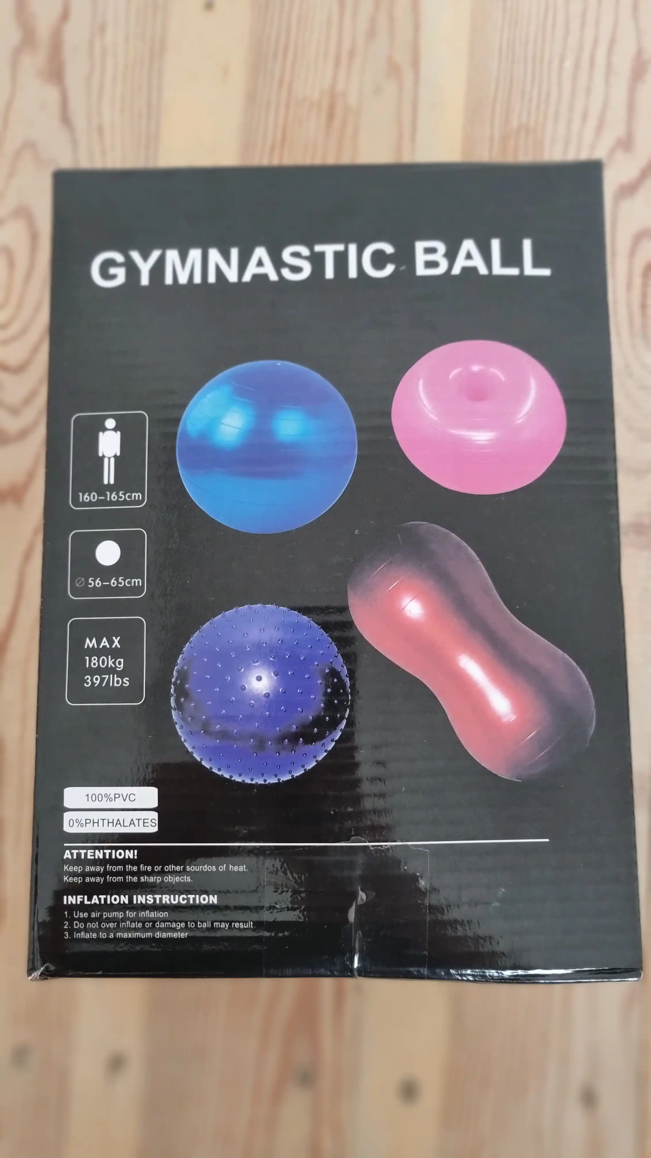 Мяч для фитнеса с шипом Fitball, фитбол 75-85-95 см, с насосом