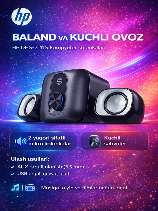 Kompyuter uchun stereo kalonka tiniq va barqaror tovush bilan - 