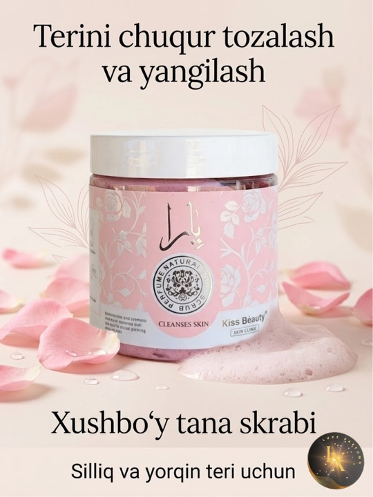 Kiss Beauty tana skrabi, xushbo‘y exfoliant,terini chuqur tozalovchi va silliqlovchi scrub - 