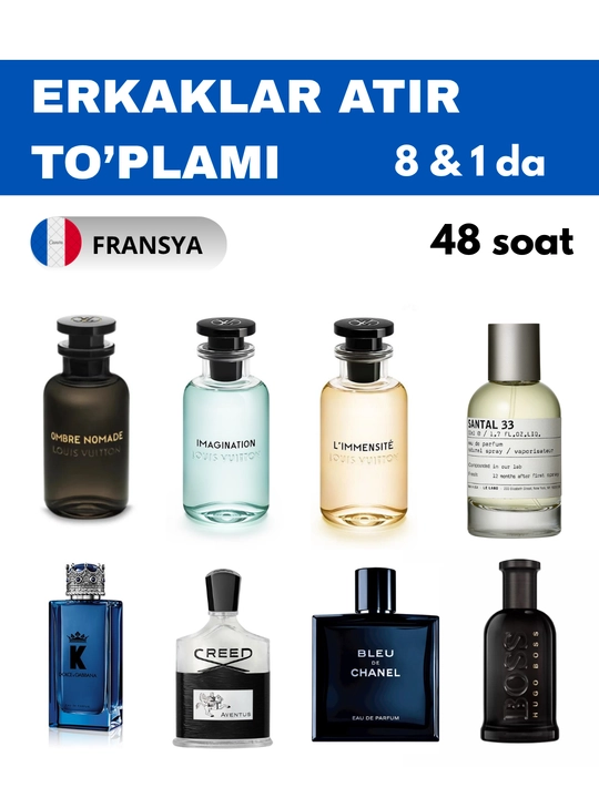Коллекции мужских парфюмов: LOUIS VUITTON, BLUE CHANEL, BOSS, CREED и SANTAL33 - 