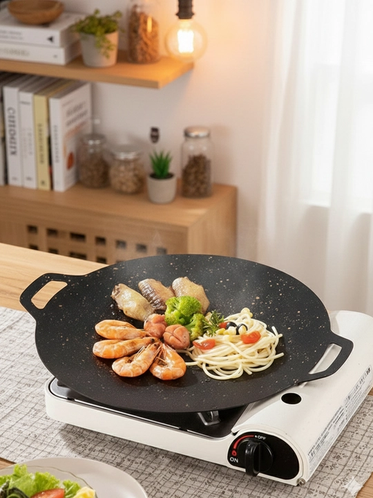 Po'latdan yasalgan 38 smli sabj tovasi, yopishmaydigan qoplamali yassi grill-tova