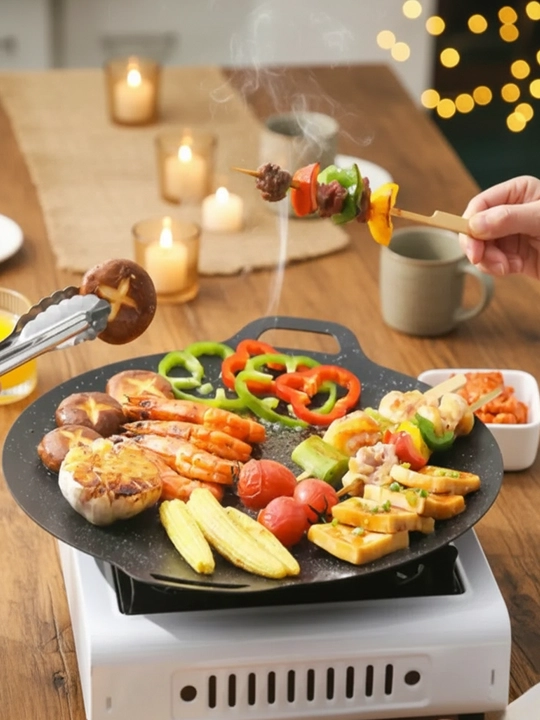 Po'latdan yasalgan 38 smli sabj tovasi, yopishmaydigan qoplamali yassi grill-tova