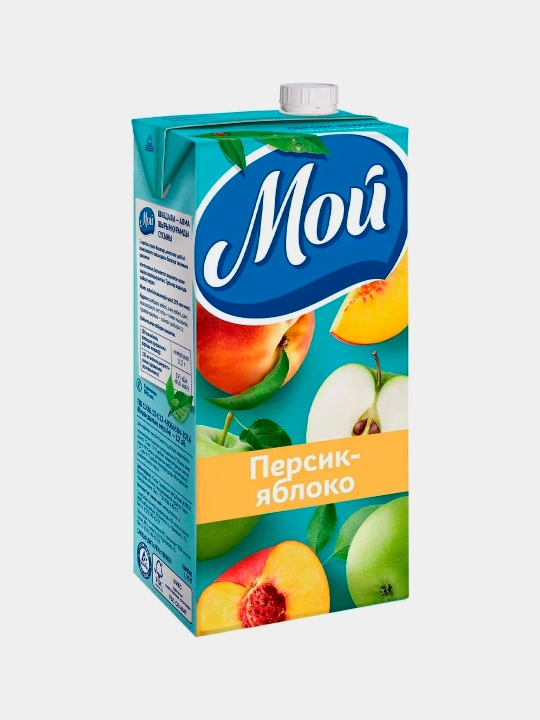 Сок Мой, Персиково-яблочный с мякотью, 1,93 л - 