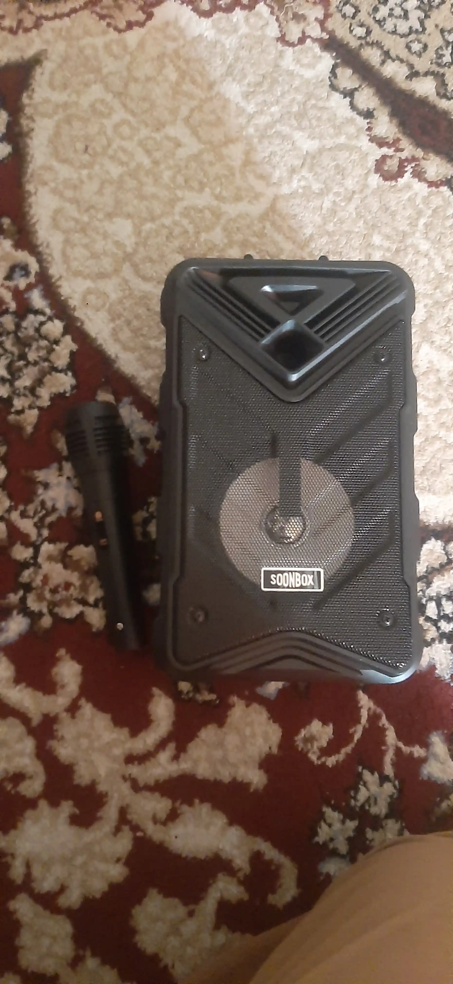 Soonbox S7 karaoke kolonka, Bluetooth, FM radio, mikrofonli, LED yoritgichli