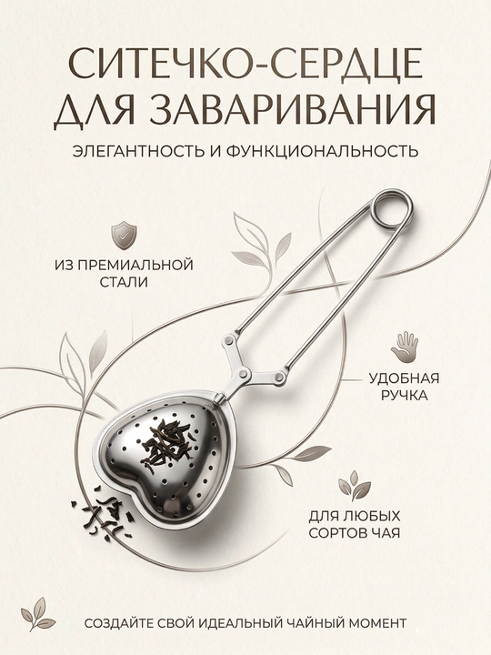 Сито ложка для заваривания чая, в форме сердца, чайника, полумесяца и звезды