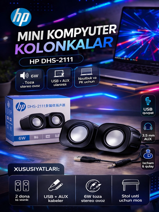 Kompyuter uchun stereo kalonka tiniq va barqaror tovush bilan - 
