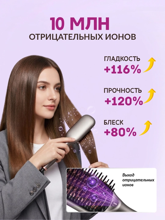 Taroqli soch dazmol Homix — LED, ionizatsiya, 5 rejim, sochlar uchun stayler taroq