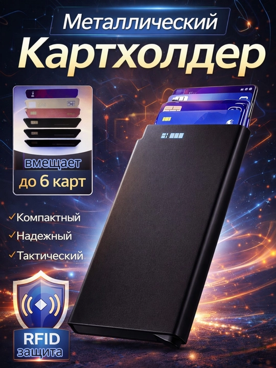 Металлический кардхолдер-RFID-защита, компактный и надежный, тактический, для документов - 