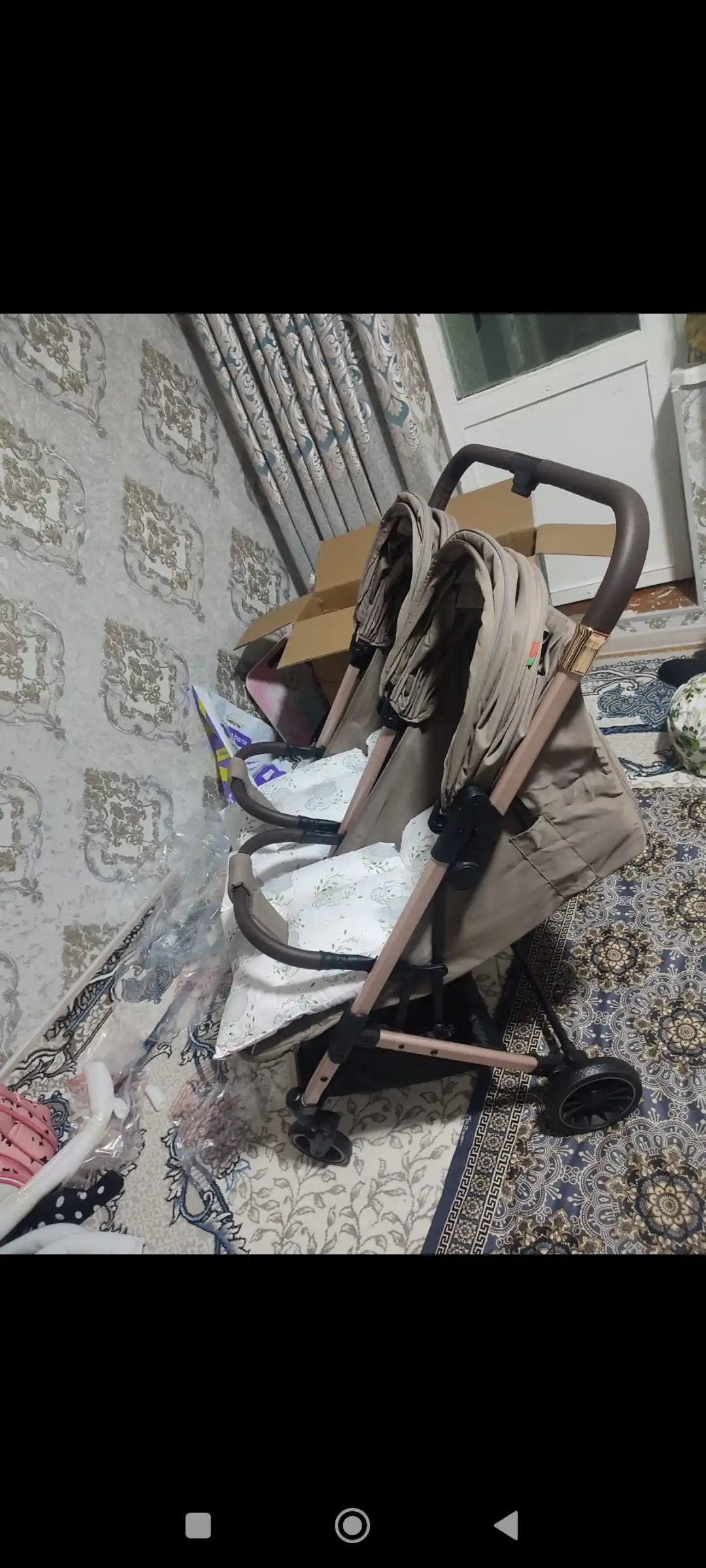 Egizaklar uchun ikki o‘rindiqli bolalar aravachasi-Kidilo T22F
