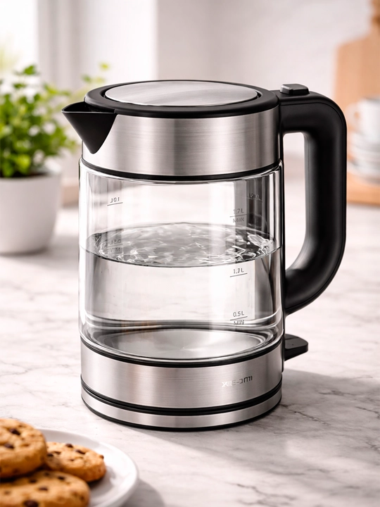 Elektr choynak Xiaomi Electric Glass 1.7 litr, shishali va zamonaviy, havfsiz tez qaynash