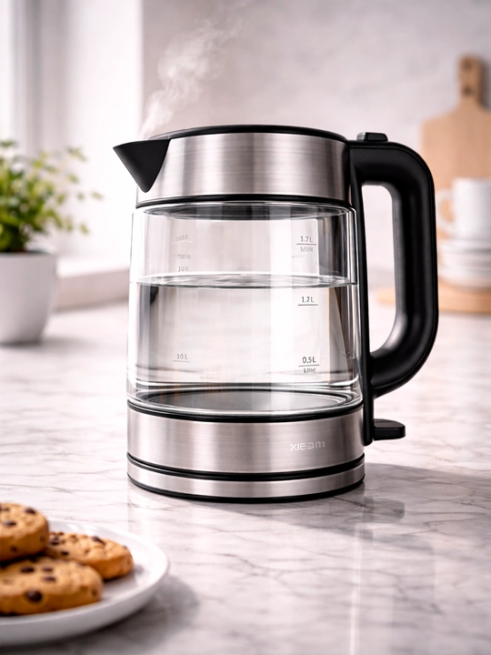 Elektr choynak Xiaomi Electric Glass 1.7 litr, shishali va zamonaviy, havfsiz tez qaynash