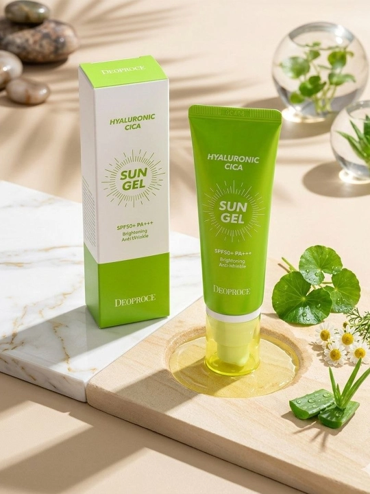 DeoProce quyoshdan himoya qiluvchi geli gialuron kislotasi SPF 50+ PA+++ 50 ml