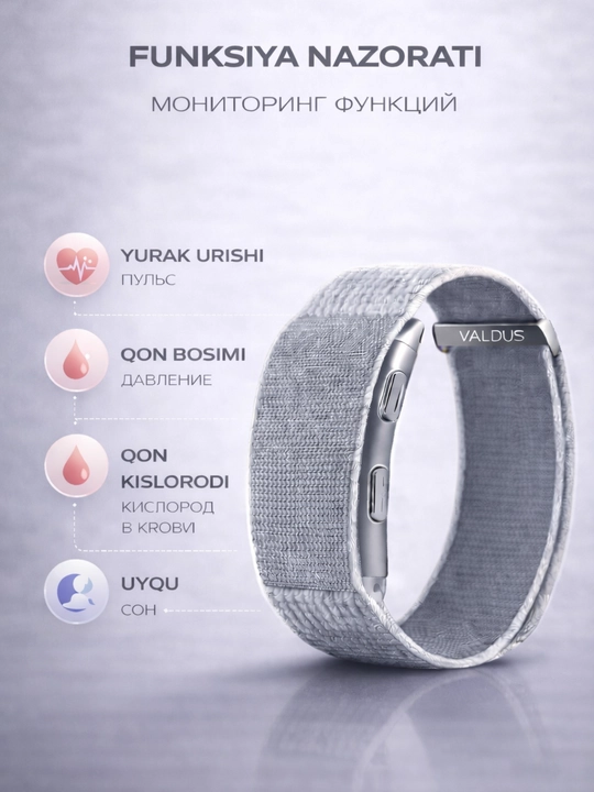 Умный фитнес браслет VALDUS VITRO ECG – контроль пульса, шагомер, смарт браслет