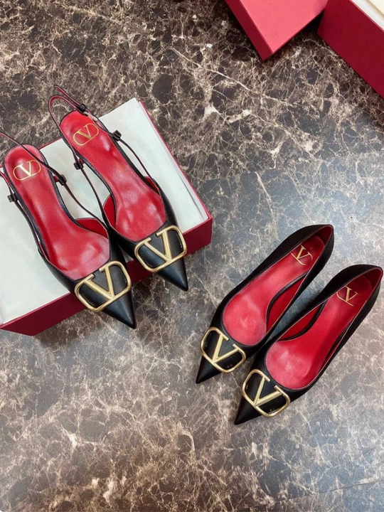 Ayollar nafis klassik VALENTINO tufli charm kabluk, 6 sm Turkiya mahsuloti razmerga razmer