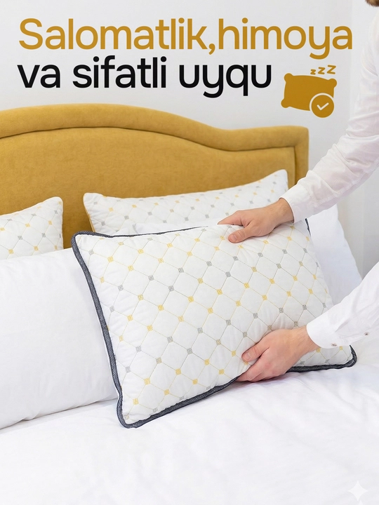Yostiq Bamboo, Anti-stress, 50x70 va 70x70 sm, uyqu uchun