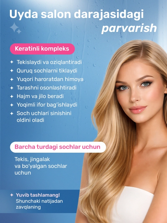Keratine Queen Style Tree 3в1 parfyumli sprey biotin, protein va keratin bilan 200 ml