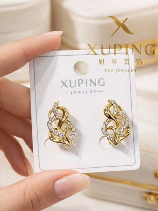 Xuping ayollar ziraklari: Marvaridli va nafis bargli modellar, tilla rang - 