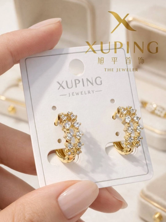 Xuping ayollar ziraklari: Marvaridli va nafis bargli modellar, tilla rang - 