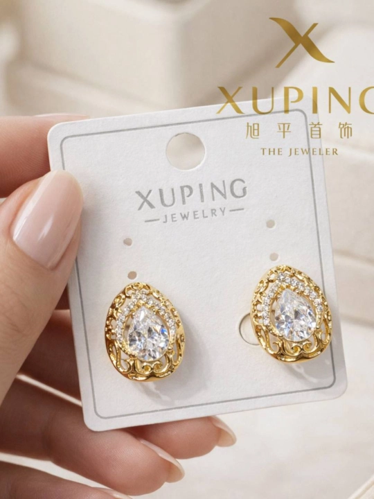 Xuping ayollar ziraklari: Marvaridli va nafis bargli modellar, tilla rang - 