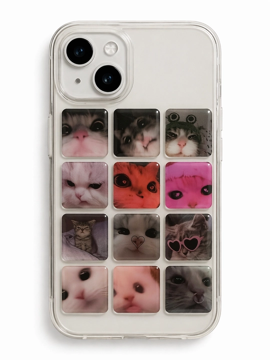 Hajmli 3D stikerlar, mushuk, telefon, iPhone, noutbuk va quloqchinlar uchun mushukchalar