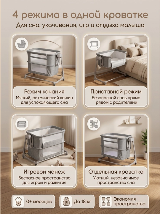 Электронная люлька для детей, детская кроватка, колыбель с укачиванием для малышей