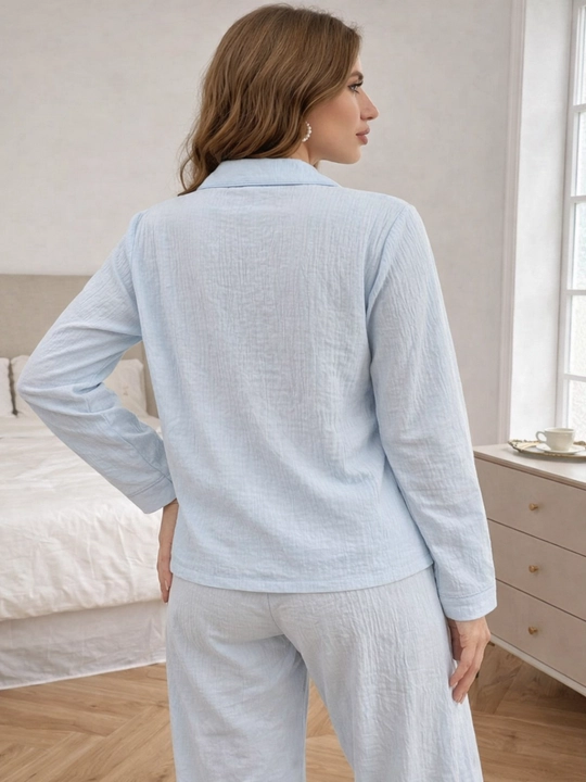 Ayollar pijamasi komplekt, ko‘ylak va shorti, shim, yozgi, M/XL
