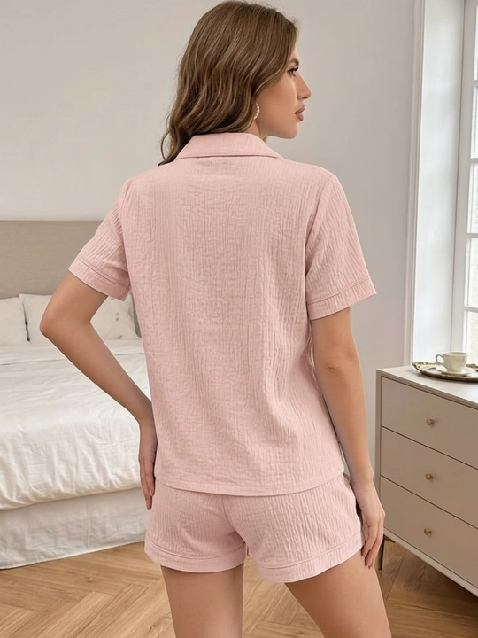 Ayollar pijamasi komplekt, ko‘ylak va shorti, shim, yozgi, M/XL