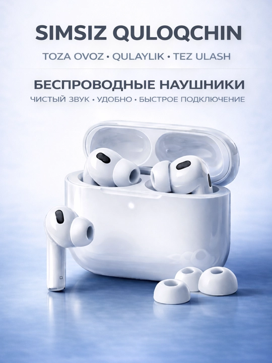 Simsiz Quloqchin TWS – Android va iPhone uchun, Toza Ovoz - 