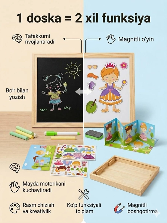 Детская магнитная доска, развивающая игрушка, для рисования и письма