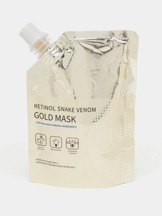Yuz uchun oltin niqob, retinol va ilon zahari ekstrakti bilan - 