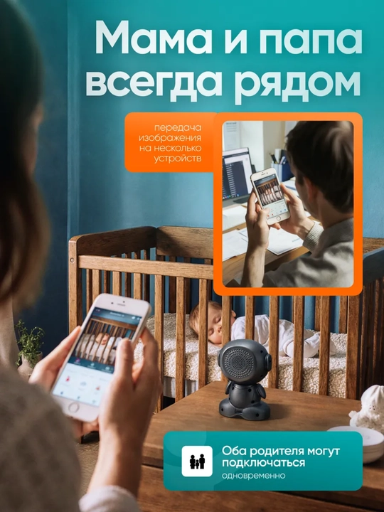 Мини Wi-Fi камера видеонаблюдения для дома и личной безопасности