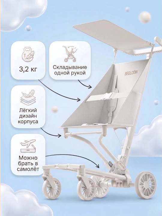 Детская коляска, прогулочная коляска, коляска дрон c козырьком