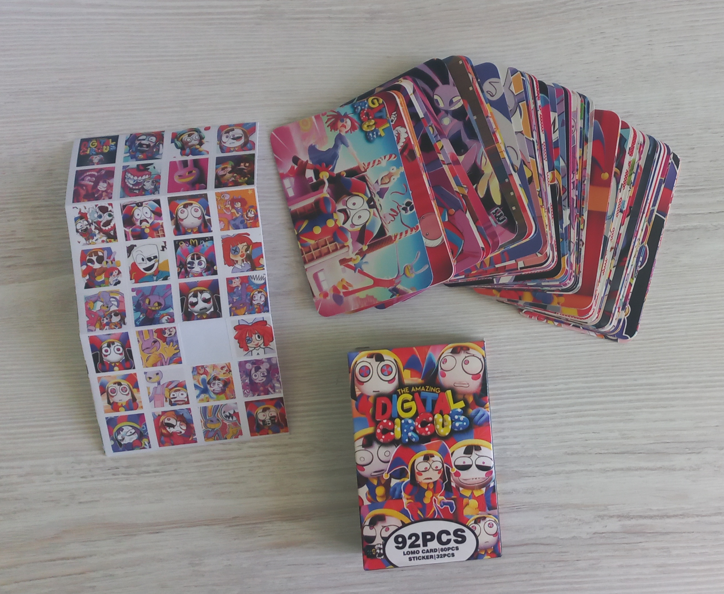 Lomo карты Аниме 60 шт + 32 стикера Genshin, One Piece, Jujutsu, Pokémon и др
