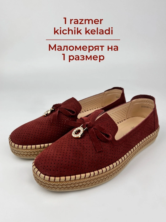 Ayollar uchun yoz - kuz mokasinlari, loferlar, tabiiy charm va zamsh, 36–41