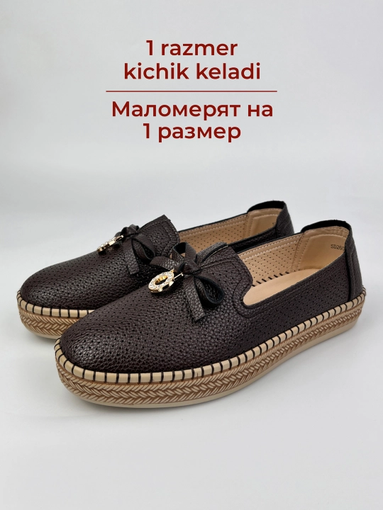 Ayollar uchun yoz - kuz mokasinlari, loferlar, tabiiy charm va zamsh, 36–41