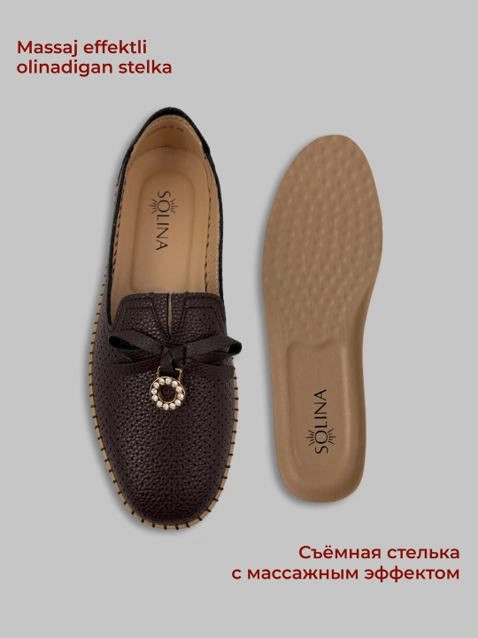 Ayollar uchun yoz - kuz mokasinlari, loferlar, tabiiy charm va zamsh, 36–41