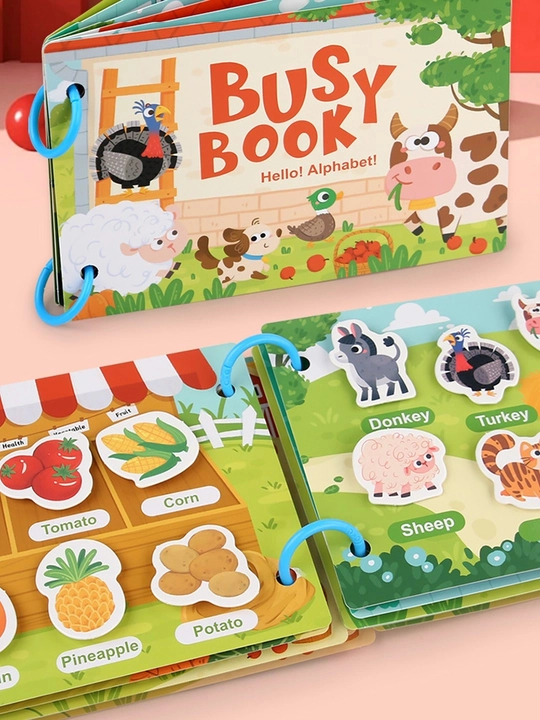 Развивающая книжка и алфавит для детей Busybook, монтессори на липучках, Пропись