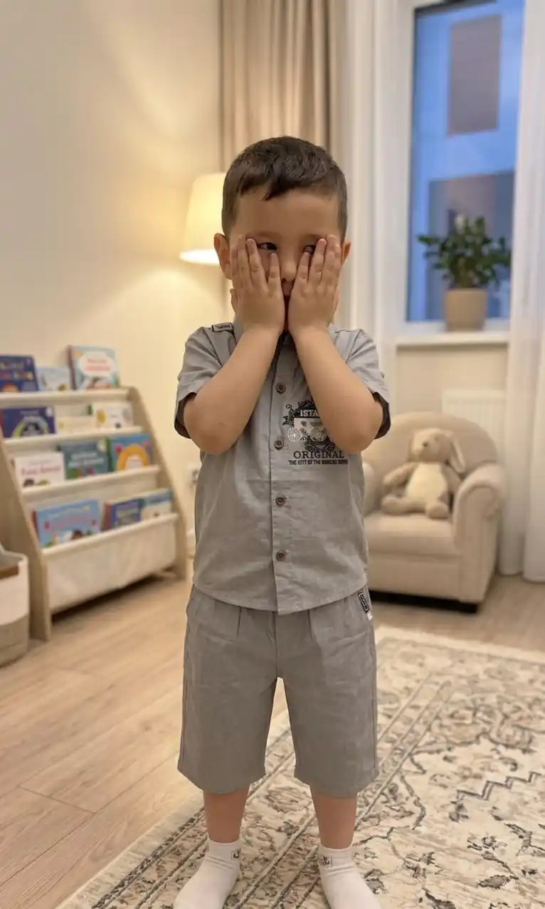 2-8 yoshli o‘g‘il bolalar uchun yozgi ko‘ylak va shortik to‘plami