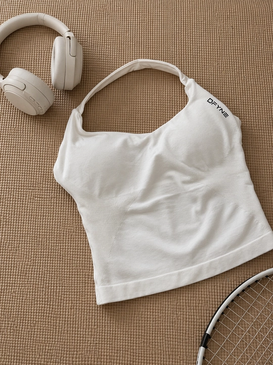 Ayollar sport komplekti 2 in 1 top shortik DFYNE itness yoga mashg‘ulot uchun oq XS–XL