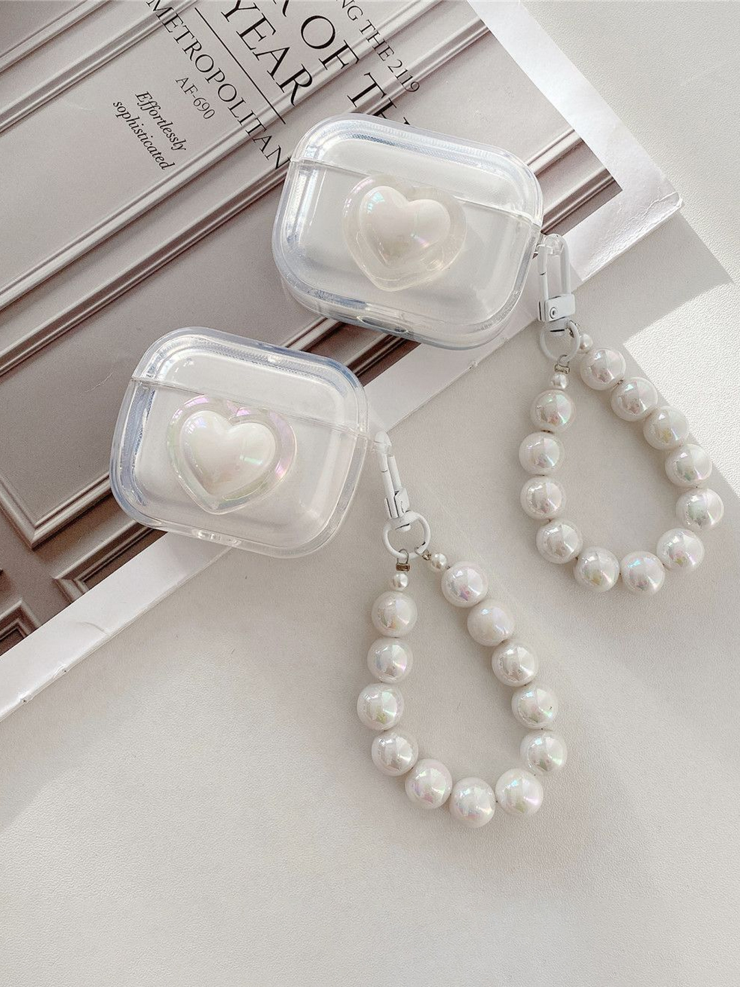 AirPods 1/2, Pro, 3, 4 simsiz quloqchinlar uchun g'ilof, yurak, winnie, stich nashri bilan