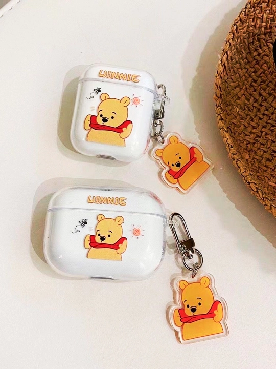 AirPods 1/2, Pro, 3, 4 simsiz quloqchinlar uchun g'ilof, yurak, winnie, stich nashri bilan - 