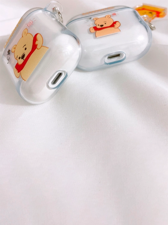 AirPods 1/2, Pro, 3, 4 simsiz quloqchinlar uchun g'ilof, yurak, winnie, stich nashri bilan