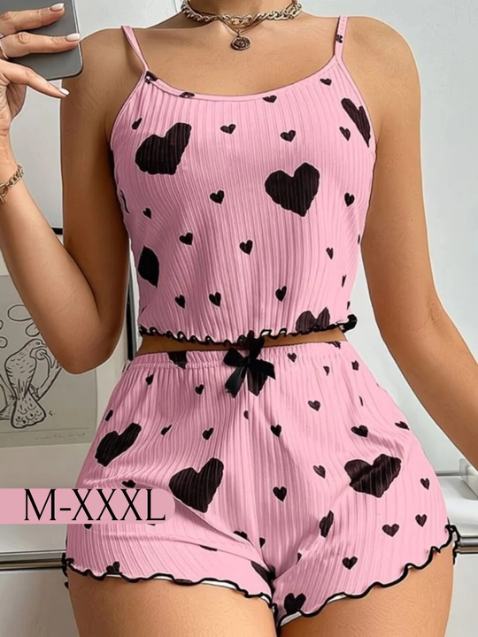Pijama ayollar uchun 3x1, ayollar uy kiyimi to‘plami, troyka - top, shim va shortik