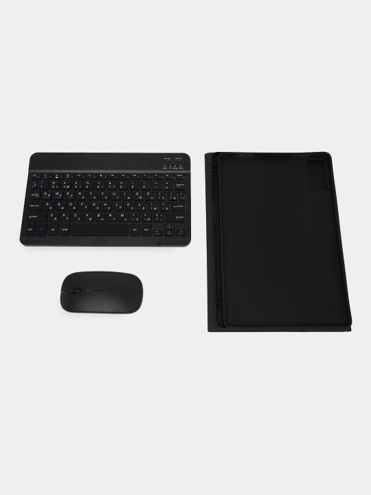 IPad planshetlari uchun Bluetooth klaviatura + g‘ilof + sichqoncha RU+EN
