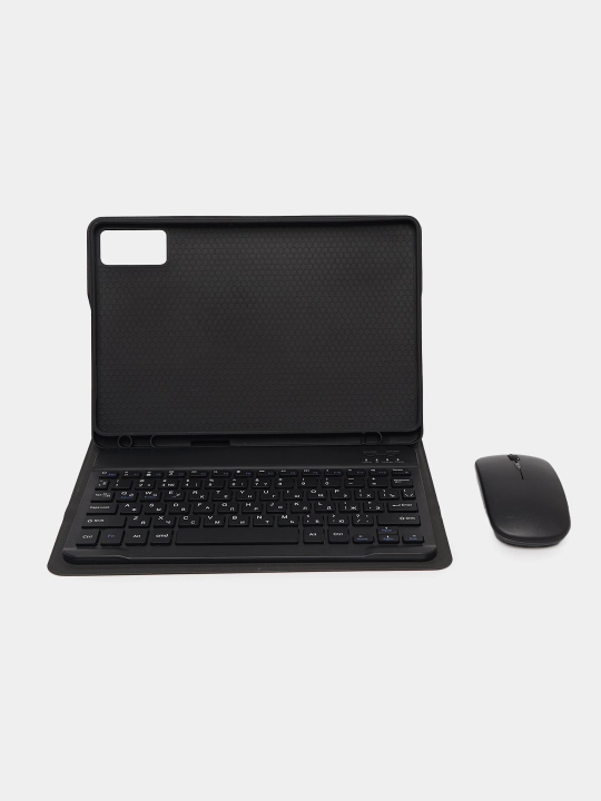 IPad planshetlari uchun Bluetooth klaviatura + g‘ilof + sichqoncha RU+EN