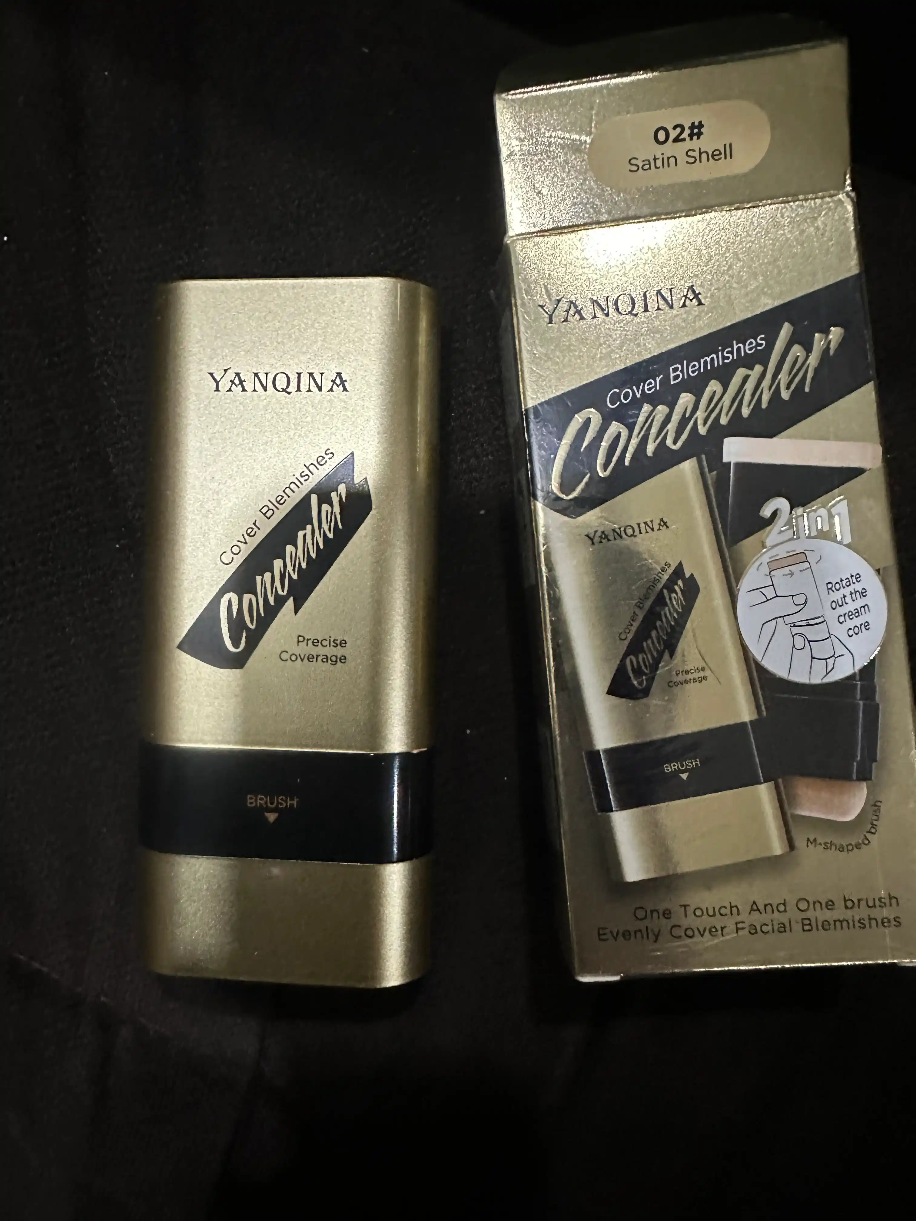 Yanqina Concealer — консилер, тональный крем для лица, 2 в 1, стик и мягкая щёточка, 22 г