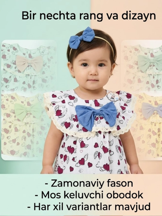 Qizlar uchun chiroyli kundalik va bayramona ko‘ylakchalar