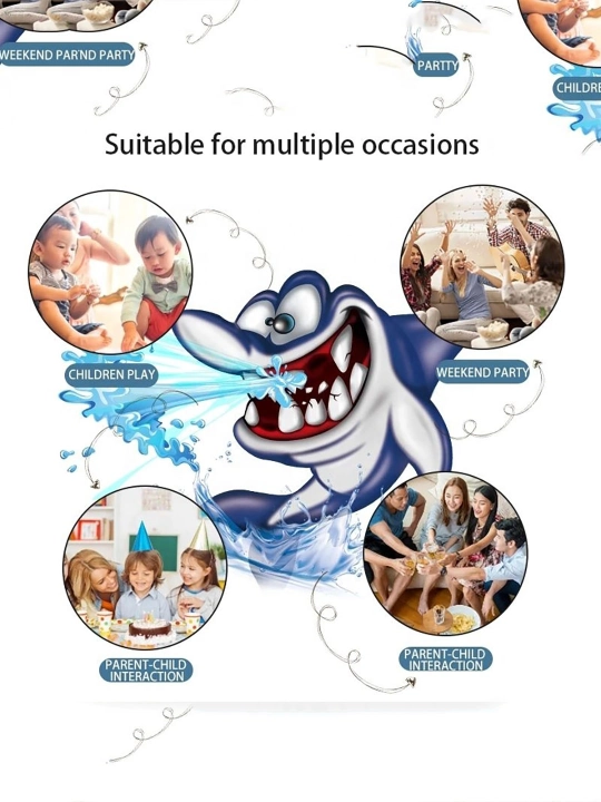 Purkayotgan Akula o'yini oilaviy suvli (Splashing Shark)