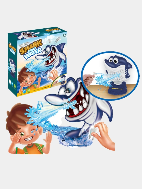 Purkayotgan Akula o'yini oilaviy suvli (Splashing Shark)